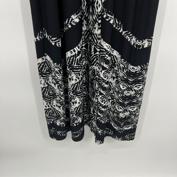 Bisou Bisou Maxi Dress Black Printed Sleeveless Stretch - Picture 6 of 10